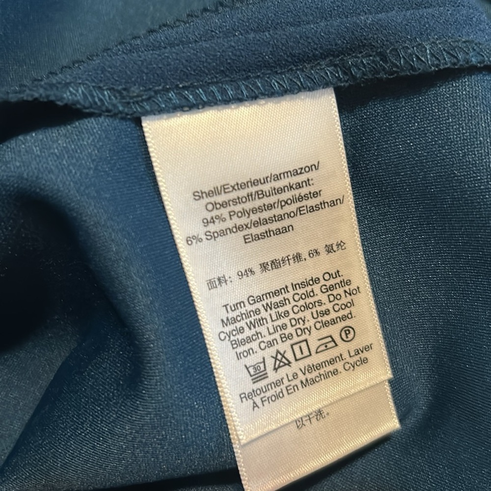 DKNY Button Sleeve Ruched Sheath Dress in Teal Blue Size 4 - Picture 7 of 7